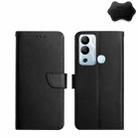 For Infinix Hot 12i Genuine Leather Fingerprint-proof Horizontal Flip Phone Case(Black) - 1