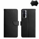 For Tecno Camon 17 Pro Genuine Leather Fingerprint-proof Horizontal Flip Phone Case(Black) - 1