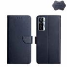 For Tecno Camon 17 Pro Genuine Leather Fingerprint-proof Horizontal Flip Phone Case(Blue) - 1