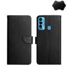 For Tecno Camon 18i Genuine Leather Fingerprint-proof Horizontal Flip Phone Case(Black) - 1