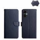 For Tecno Camon 19 4G Genuine Leather Fingerprint-proof Horizontal Flip Phone Case(Blue) - 1