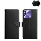 For Tecno Spark 8 Genuine Leather Fingerprint-proof Horizontal Flip Phone Case(Black) - 1