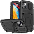 For iPhone 14 R-JUST Shockproof Waterproof Dust-proof Case with Holder (Black) - 1