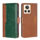 For Realme GT2 Explorer Master Contrast Color Side Buckle Leather Phone Case(Light Brown + Green) - 1