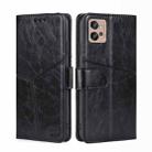 For Motorola Moto G32 4G Geometric Stitching Leather Phone Case(Black) - 1