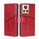 For Realme GT2 Explorer Master Geometric Stitching Leather Phone Case(Red) - 1