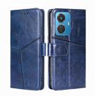 For vivo iQOO Z6 44W/vivo T1 Snapdragon 680 Geometric Stitching Leather Phone Case(Blue) - 1