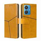 For vivo iQOO Z6 44W/vivo T1 Snapdragon 680 Geometric Stitching Leather Phone Case(Yellow) - 1