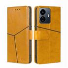 For vivo Y77 5G Global Geometric Stitching Leather Phone Case(Yellow) - 1