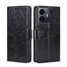 For vivo Y77 5G Global Geometric Stitching Leather Phone Case(Black) - 1