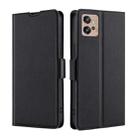For Motorola Moto G32 4G Ultra-thin Voltage Side Buckle Leather Phone Case(Black) - 1