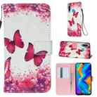 For Huawei P30 Lite 3D Painting Horizontal Flip Leather Case with Holder & Card Slot & Wallet & Lanyard(Rose Butterfly) - 1