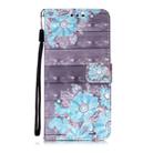 For Huawei P40 Lite 3D Painting Horizontal Flip Leather Case with Holder & Card Slot & Wallet & Lanyard(Blue Flower) - 1