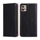 For Motorola Moto G32 4G Gloss Oil Solid Color Magnetic Leather Phone Case(Black) - 1