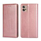 For Motorola Moto G32 4G Gloss Oil Solid Color Magnetic Leather Phone Case(Rose Gold) - 1