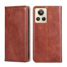 For Realme GT2 Explorer Master Gloss Oil Solid Color Magnetic Leather Phone Case(Brown) - 1