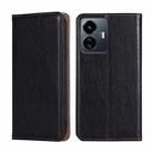 For vivo Y77 5G Global Gloss Oil Solid Color Magnetic Leather Phone Case(Black) - 1