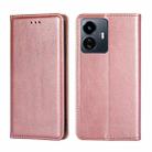 For vivo Y77 5G Global Gloss Oil Solid Color Magnetic Leather Phone Case(Rose Gold) - 1