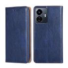 For vivo Y77 5G Global Gloss Oil Solid Color Magnetic Leather Phone Case(Blue) - 1