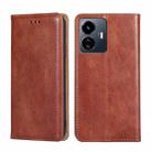 For vivo Y77 5G Global Gloss Oil Solid Color Magnetic Leather Phone Case(Brown) - 1