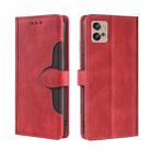 For Motorola Moto G32 4G Skin Feel Magnetic Buckle Leather Phone Case(Red) - 1