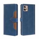 For Motorola Moto G32 4G Skin Feel Magnetic Buckle Leather Phone Case(Blue) - 1