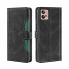For Motorola Moto G32 4G Skin Feel Magnetic Buckle Leather Phone Case(Black) - 1