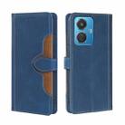 For vivo iQOO Z6 44W/T1 Snapdragon 680 Skin Feel Magnetic Buckle Leather Phone Case(Blue) - 1