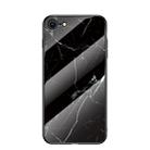 For iPhone SE 2022 / SE 2020 Marble Pattern Glass + TPU Protective Case(Black) - 1