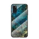 For Galaxy A41 Marble Pattern Glass + TPU Protective Case(Emerald) - 1