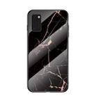 For Galaxy A41 Marble Pattern Glass + TPU Protective Case(Gold Black) - 1