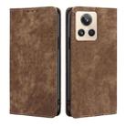 For Realme GT2 Explorer Master RFID Anti-theft Brush Magnetic Leather Phone Case(Brown) - 1