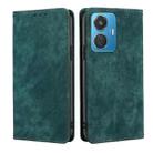 For vivo iQOO Z6 44W/T1 Snapdragon 680 RFID Anti-theft Brush Magnetic Leather Phone Case(Green) - 1