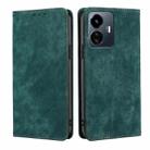 For vivo Y77 5G Global RFID Anti-theft Brush Magnetic Leather Phone Case(Green) - 1