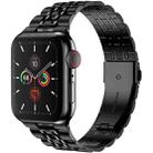 Seven-bead Ultra-thin Stainless Steel Watch Band For Apple Watch Ultra 49mm / Series 8&7 45mm / SE 2&6&SE&5&4 44mm / 3&2&1 42mm(Black) - 1