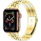 Seven-bead Ultra-thin Stainless Steel Watch Band For Apple Watch Ultra 49mm / Series 8&7 45mm / SE 2&6&SE&5&4 44mm / 3&2&1 42mm(Gold) - 1