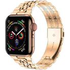 Seven-bead Ultra-thin Stainless Steel Watch Band For Apple Watch Ultra 49mm / Series 8&7 45mm / SE 2&6&SE&5&4 44mm / 3&2&1 42mm(Rose Gold) - 1