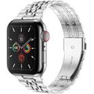 Seven-bead Ultra-thin Stainless Steel Watch Band For Apple Watch Ultra 49mm / Series 8&7 45mm / SE 2&6&SE&5&4 44mm / 3&2&1 42mm(Sliver) - 1