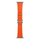 Single Lap Microfiber Leather Watch Band For Apple Watch Ultra 49mm / Series 8&7 45mm / SE 2&6&SE&5&4 44mm / 3&2&1 42mm(Orange) - 1