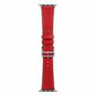 Single Lap Microfiber Leather Watch Band For Apple Watch Ultra 49mm / Series 8&7 45mm / SE 2&6&SE&5&4 44mm / 3&2&1 42mm(Red) - 1