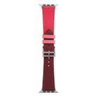 Single Lap Microfiber Leather Watch Band For Apple Watch Ultra 49mm / Series 8&7 45mm / SE 2&6&SE&5&4 44mm / 3&2&1 42mm(Rose Red + Wine Red) - 1