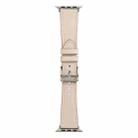Single Lap Microfiber Leather Watch Band For Apple Watch Series 8&7 41mm / SE 2&6&SE&5&4 40mm / 3&2&1 38mm(Beige) - 1