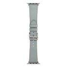 Single Lap Microfiber Leather Watch Band For Apple Watch Series 9&8&7 41mm / SE 3&SE 2&6&SE&5&4 40mm / 3&2&1 38mm(Linen Blue) - 1