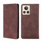 For Realme GT2 Explorer Master Skin Feel Magnetic Horizontal Flip Leather Phone Case(Dark Brown) - 1