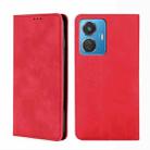 For vivo iQOO Z6 44W/T1 Snapdragon 680 Skin Feel Magnetic Horizontal Flip Leather Phone Case(Red) - 1