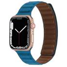 Magnetic Two-color Loop Slim Leather Watch Band For Apple Watch Ultra 49mm / Series 8&7 45mm / SE 2&6&SE&5&4 44mm / 3&2&1 42mm(Cape Blue) - 1