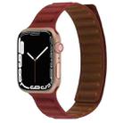 Magnetic Two-color Loop Slim Leather Watch Band For Apple Watch Ultra 49mm&Watch Ultra 2 49mm / Series 9&8&7 45mm / SE 3&SE 2&6&SE&5&4 44mm / 3&2&1 42mm(Wine Red) - 1