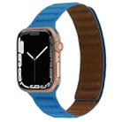 Magnetic Two-color Loop Slim Leather Watch Band For Apple Watch Ultra 49mm / Series 8&7 45mm / SE 2&6&SE&5&4 44mm / 3&2&1 42mm(Chrysanthemum Blue) - 1