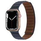 Magnetic Two-color Loop Slim Leather Watch Band For Apple Watch Series 8&7 41mm / SE 2&6&SE&5&4 40mm / 3&2&1 38mm(Indigo Blue) - 1