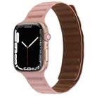 Magnetic Two-color Loop Slim Leather Watch Band For Apple Watch Series 8&7 41mm / SE 2&6&SE&5&4 40mm / 3&2&1 38mm(Pink) - 1